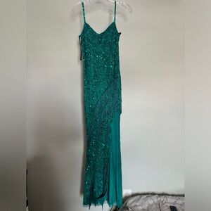 Sherri Hill Jade Beaded Prom Dress